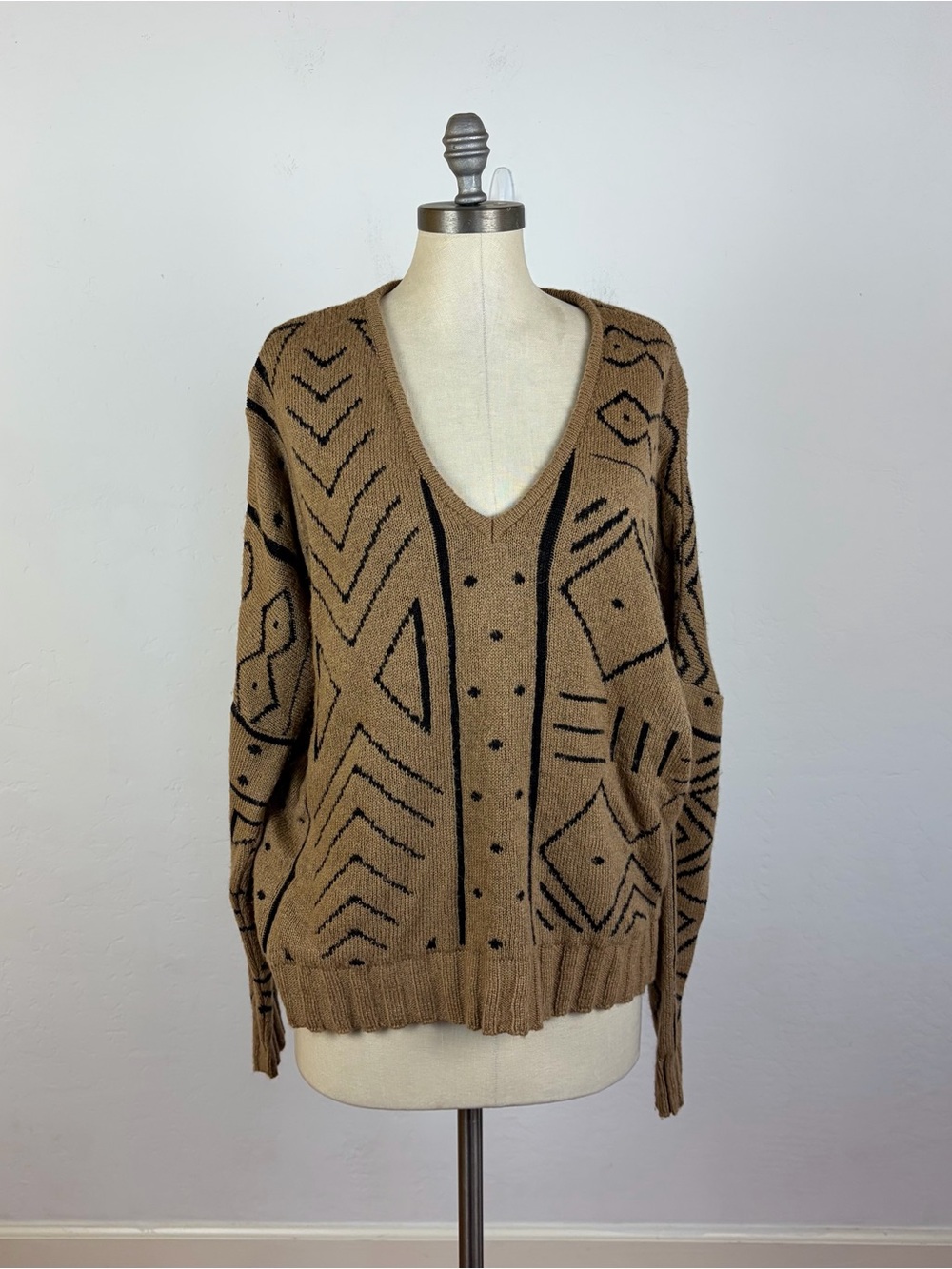 Jen’s Pirate Booty Geometric V Neck Sweater
